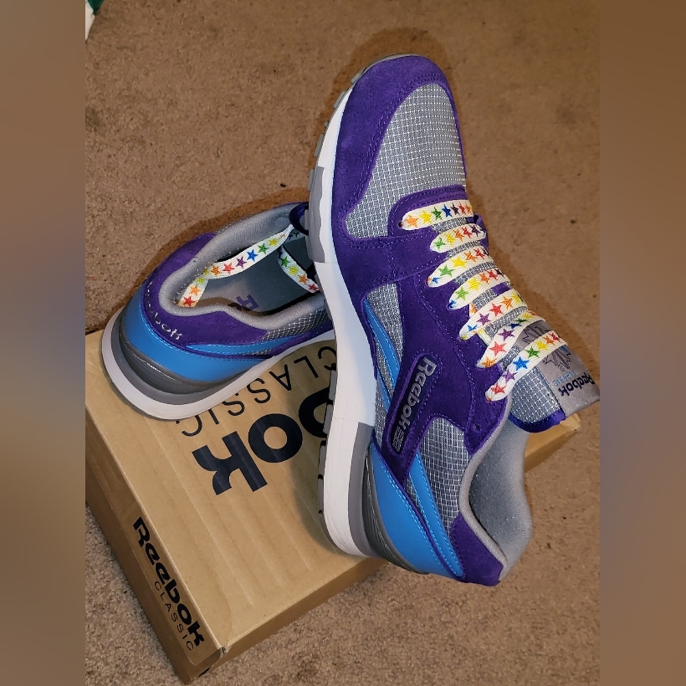 Reebok Classics GL6000 Shoes Purple Grey Blue